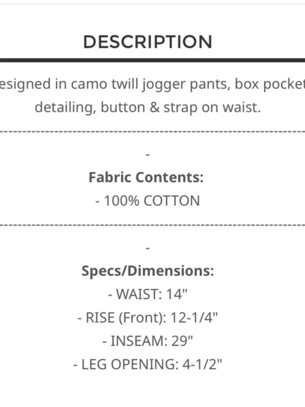 POL Camo Twill Jogger Pants - Green Camo